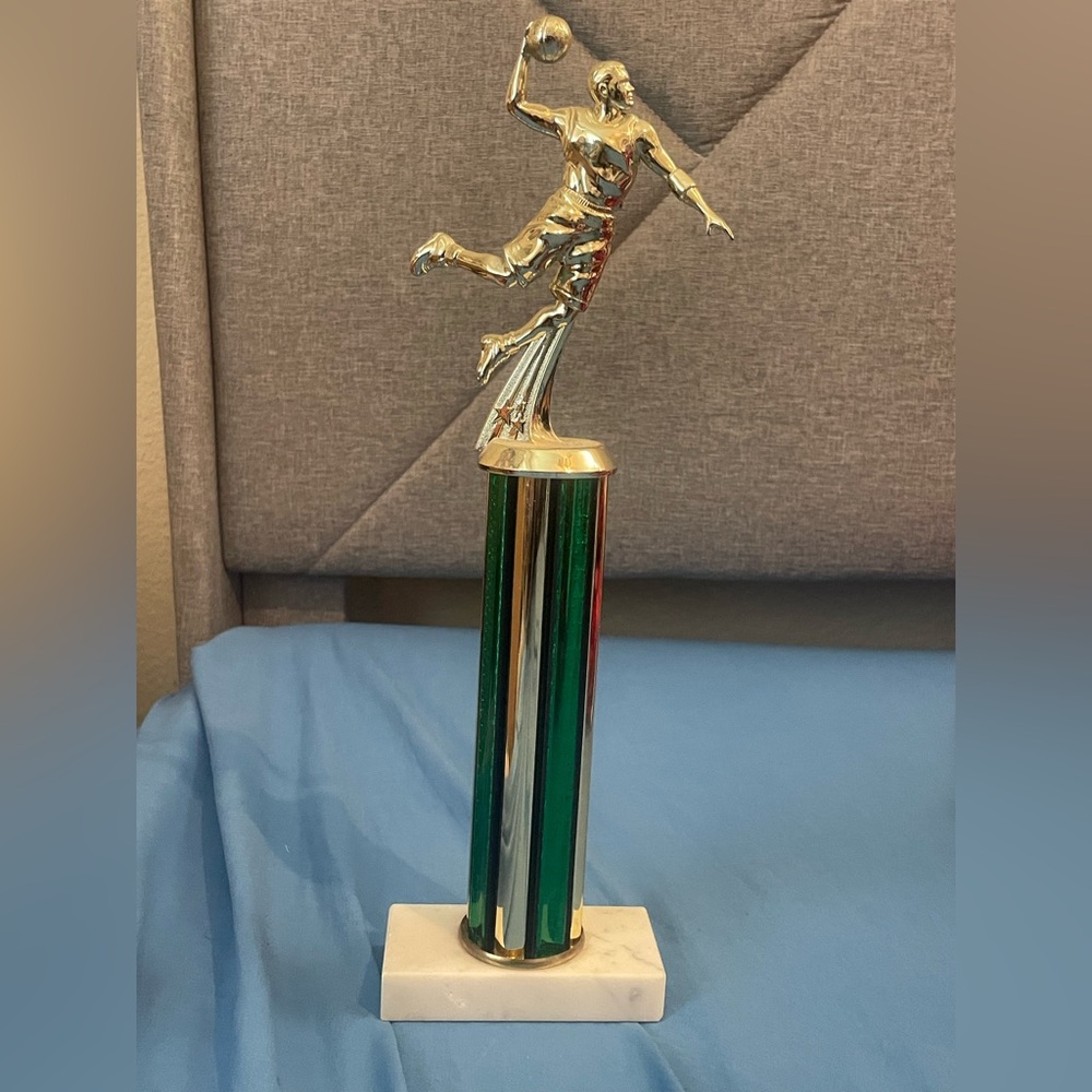 Basketball Gold and Green Trophy